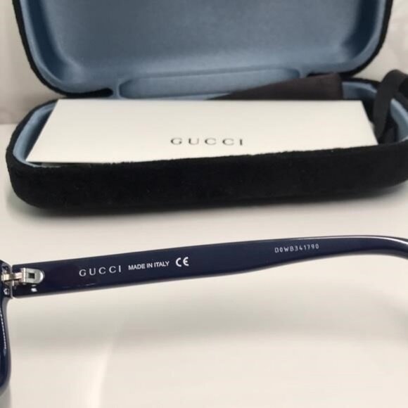 Gucci GG0768O 003 – Shiny Blue Rectangular Frame | 54-16-145 | New Authentic” - Picture 11 of 11